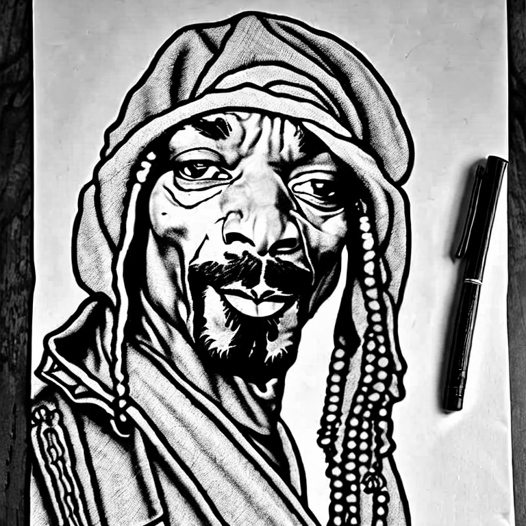 Coloring page of snoop dog