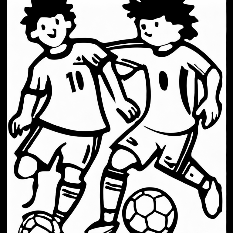 Coloring page of soccer player