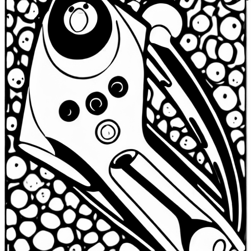Coloring page of spaceship