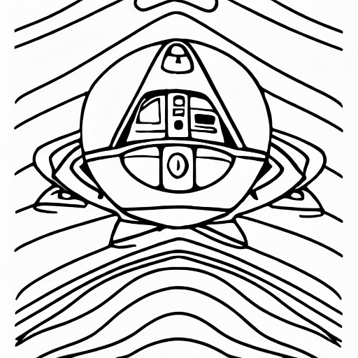 Coloring page of spaceship