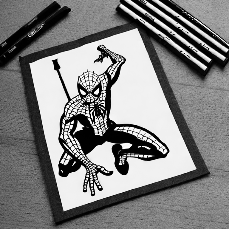 Coloring page of spider man