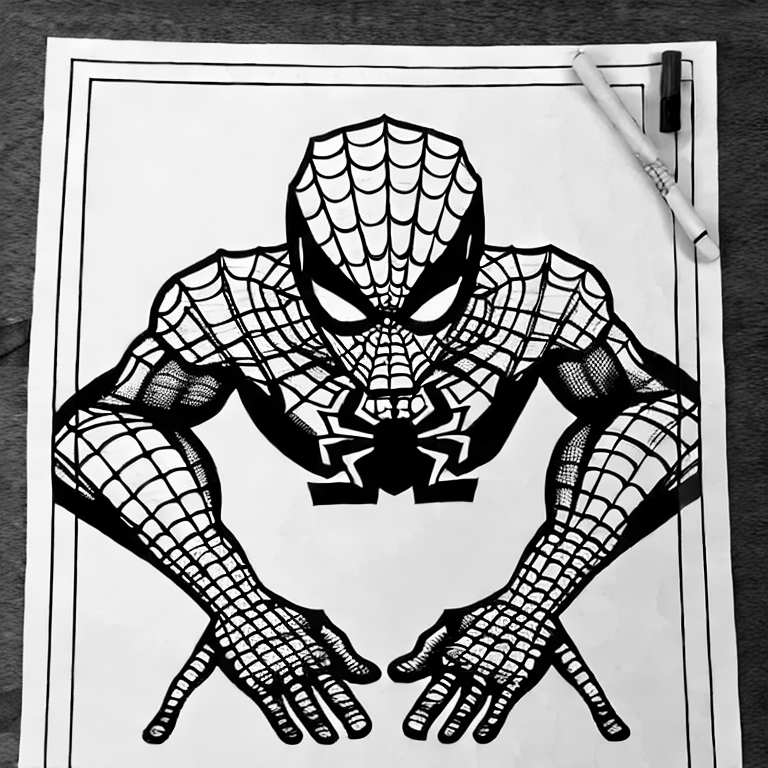 Coloring page of spider man on 8 11 page