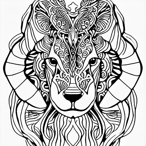 Coloring page of spirit animal mystical