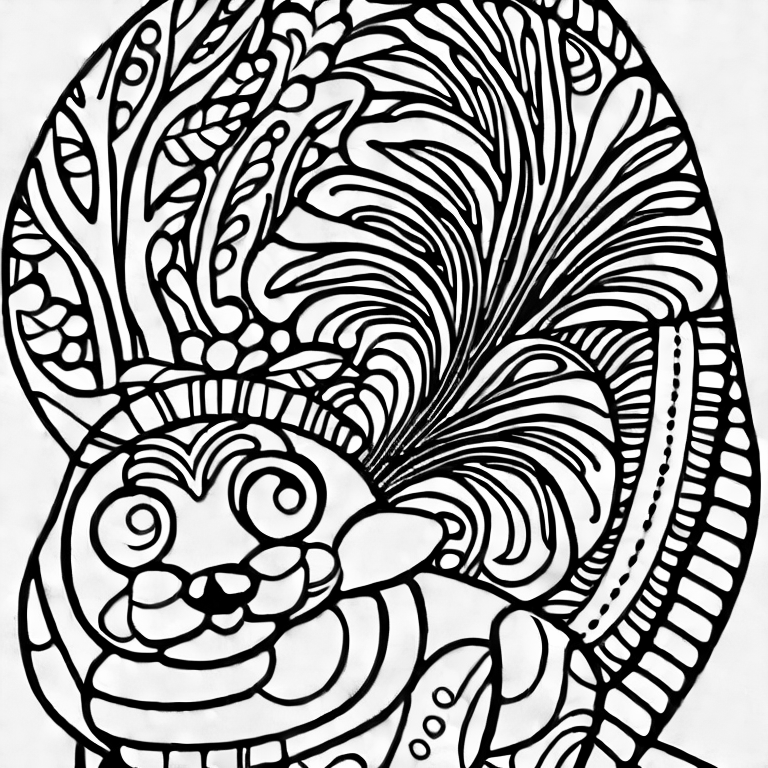Coloring page of squirrel