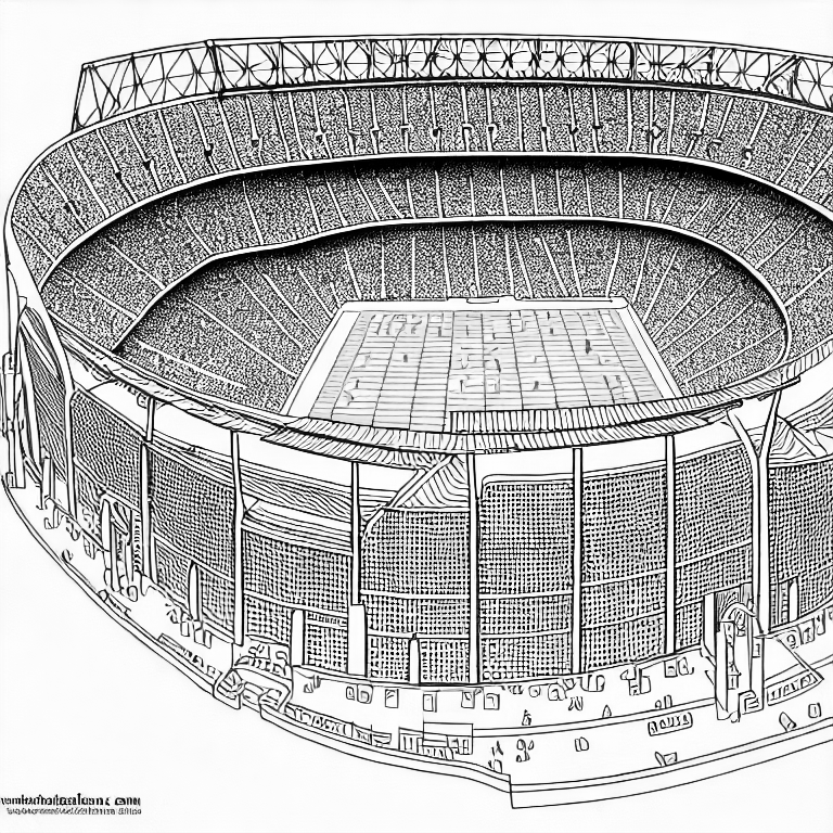 Coloring page of stadium