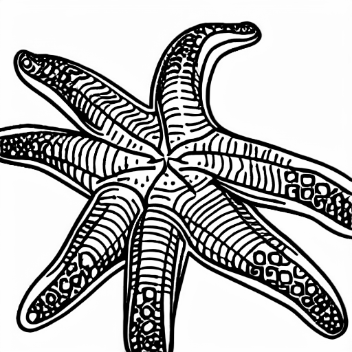 Coloring page of starfish