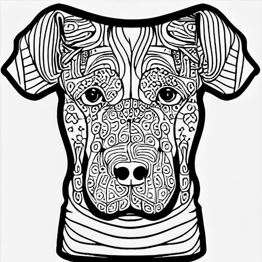 Coloring page of t shirt for funny dogs
