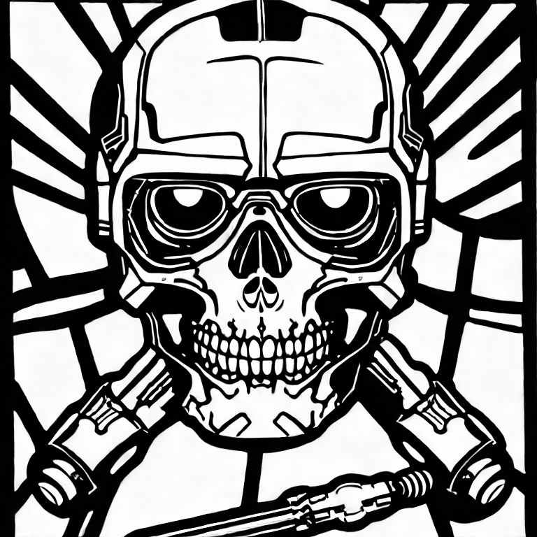 Coloring page of terminator