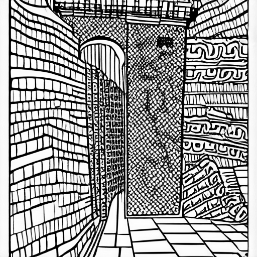 Coloring page of the berlin wall