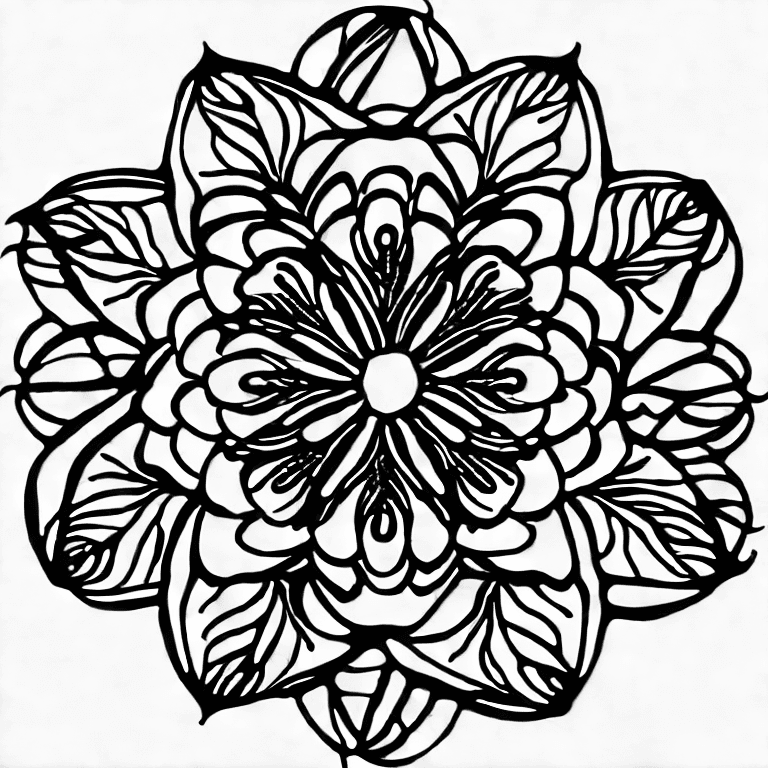 Coloring page of the rose