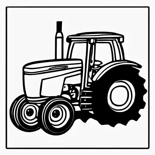 Coloring page of tractor