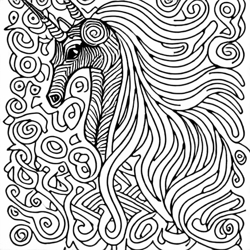 Coloring page of unicorn