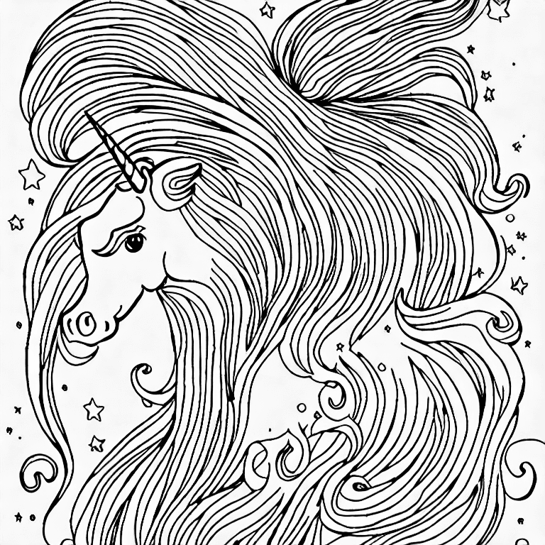 Coloring page of unicorn