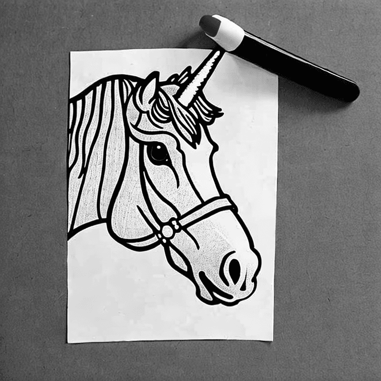 Coloring page of unicorn