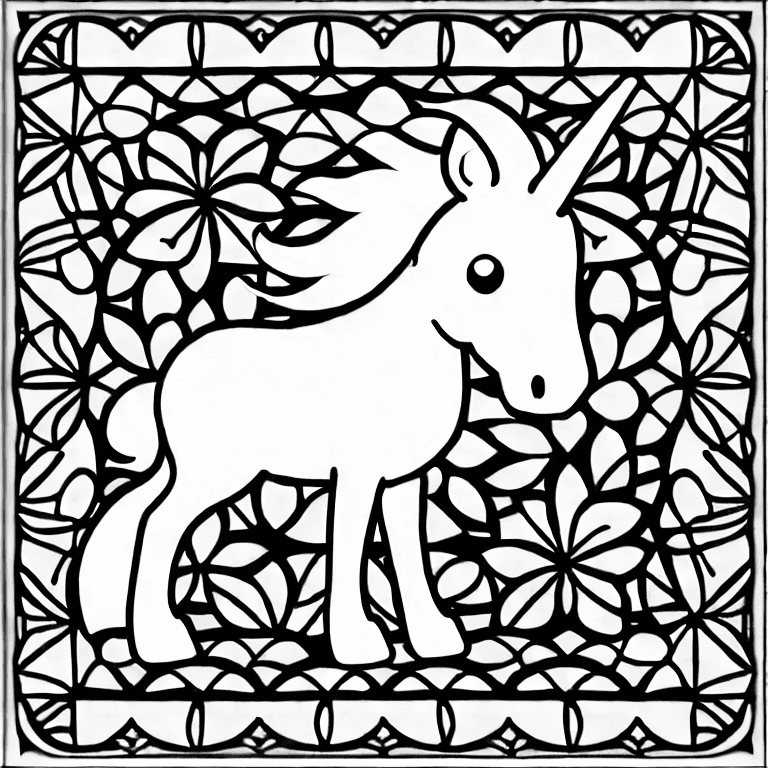 Coloring page of unicorn