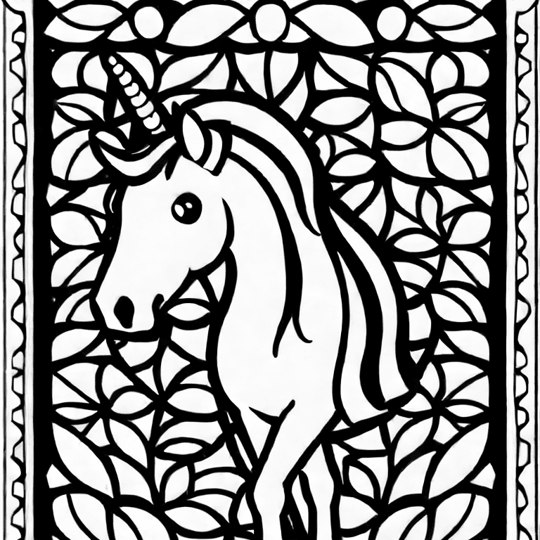 Coloring page of unicorn