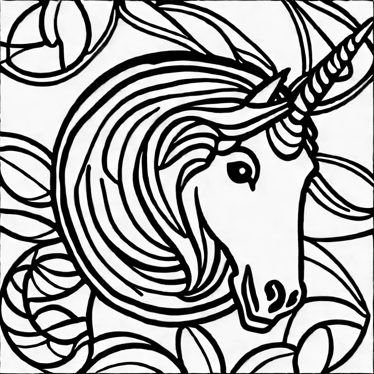 Coloring page of unicorn