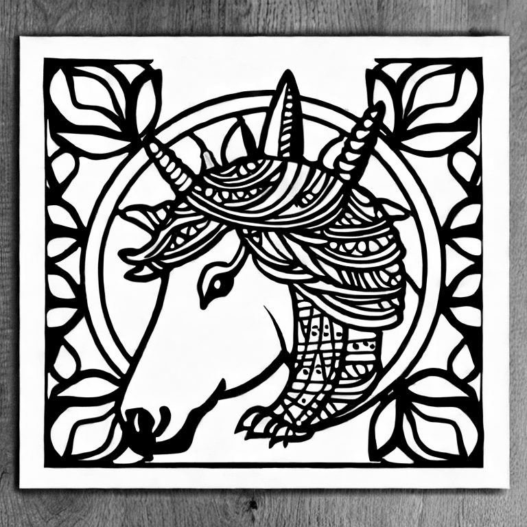 Coloring page of unicorn