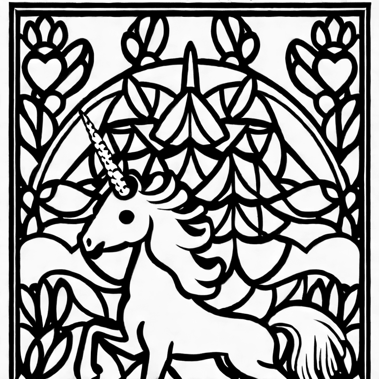 Coloring page of unicorn