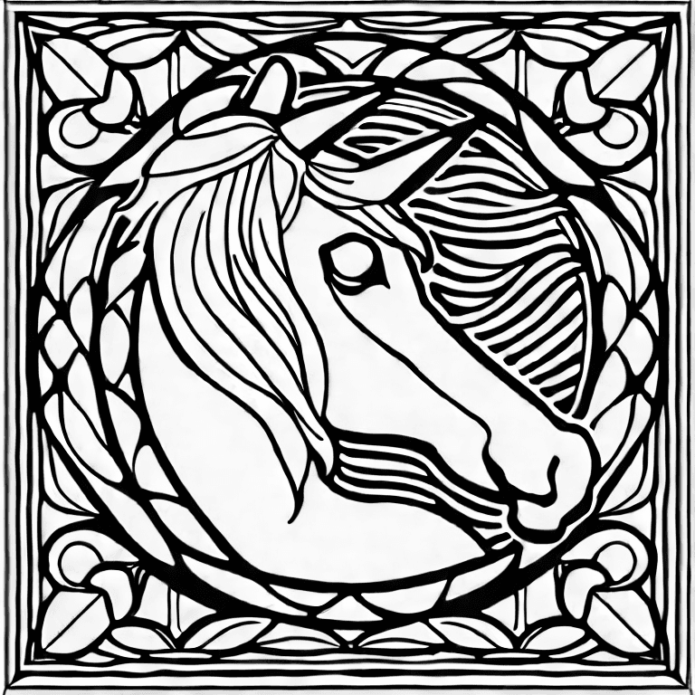 Coloring page of unicorn