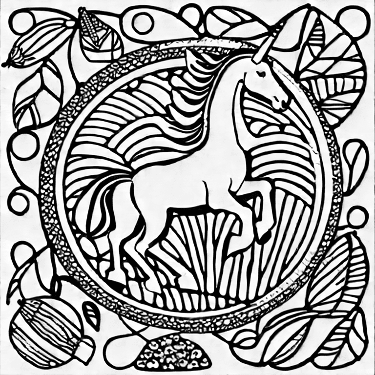 Coloring page of unicorn