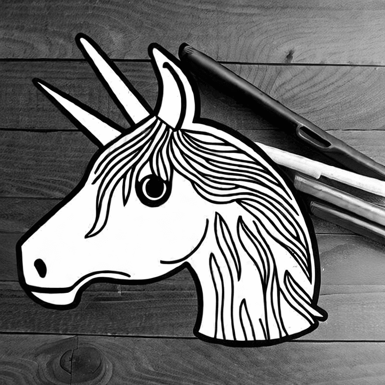 Coloring page of unicorn