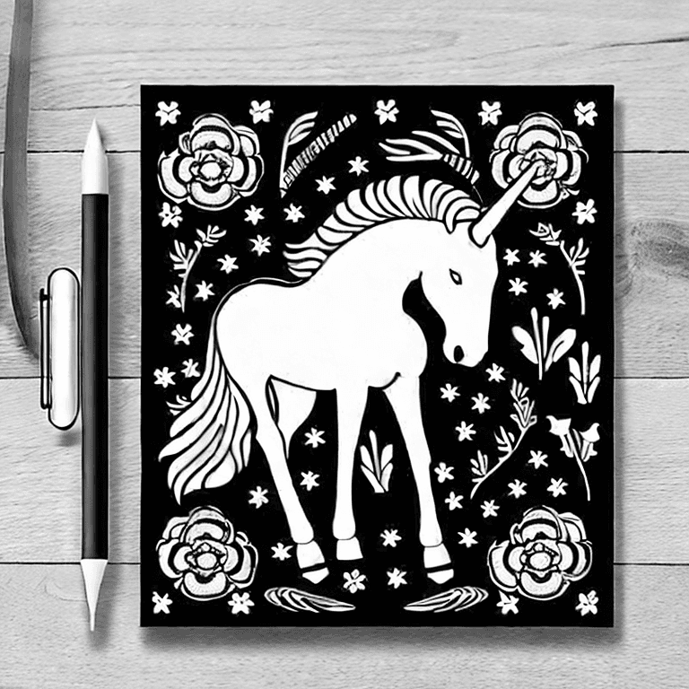 Coloring page of unicorn