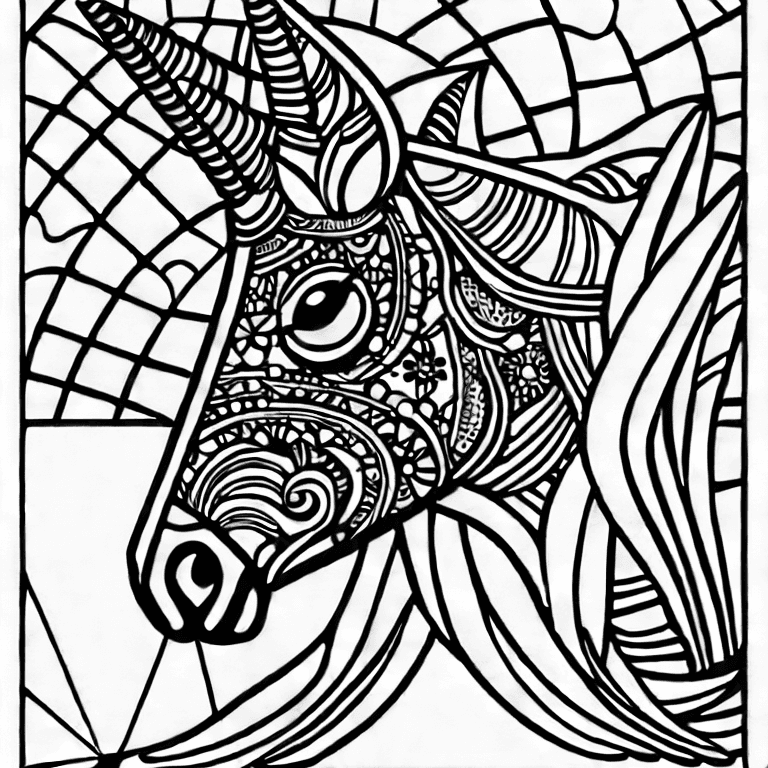 Coloring page of unicorn