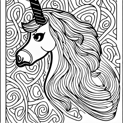 Coloring page of unicorn