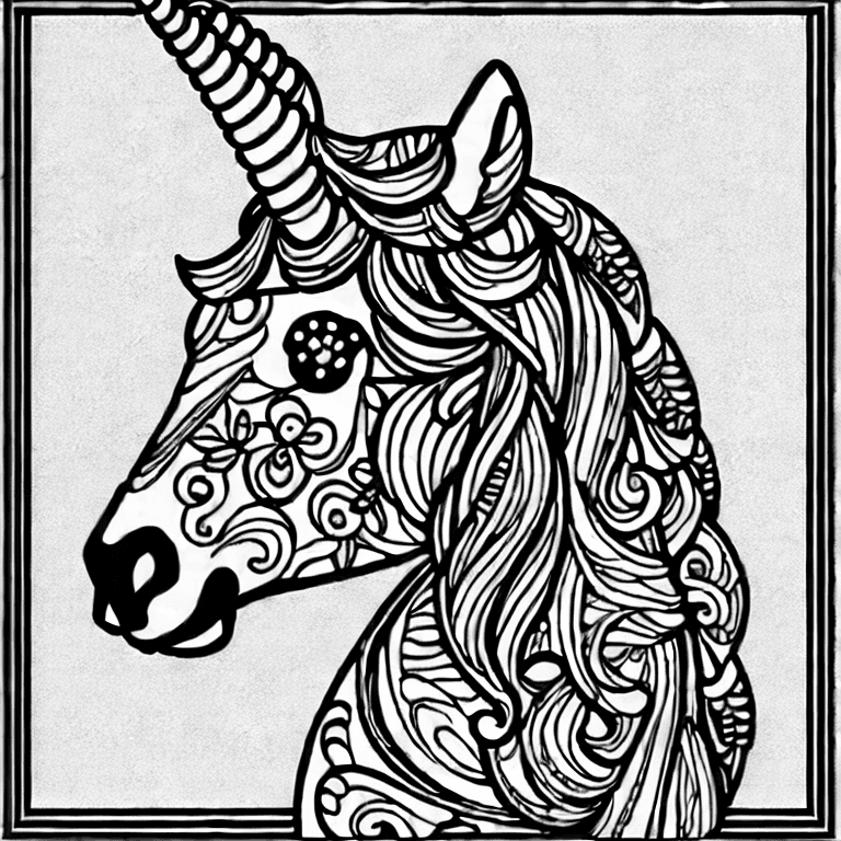 Coloring page of unicorn