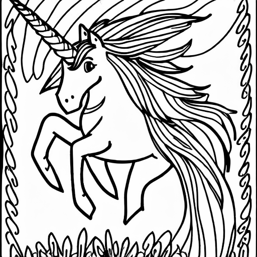 Coloring page of unicorn fairy mairmade