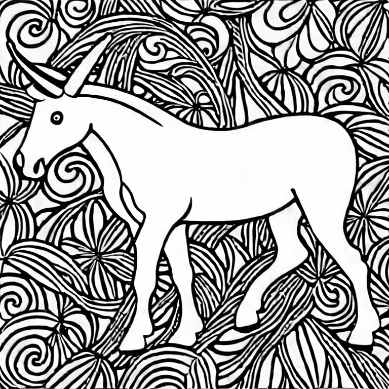 Coloring page of unicorns