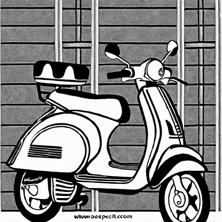 Coloring page of vespa