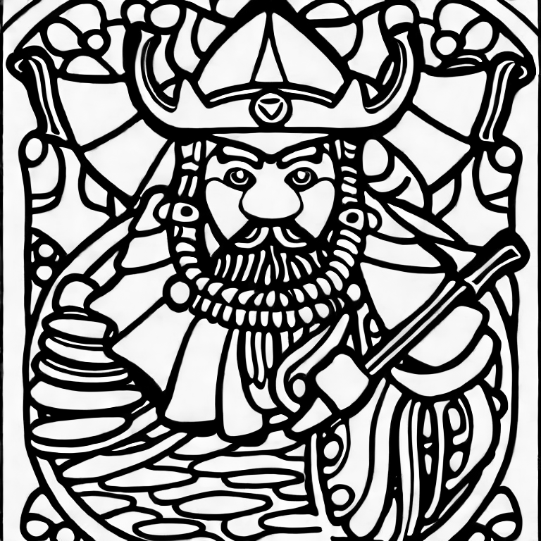 Coloring page of viking