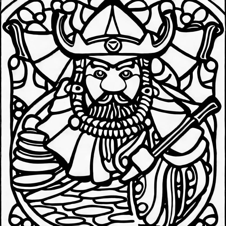 Coloring page of viking