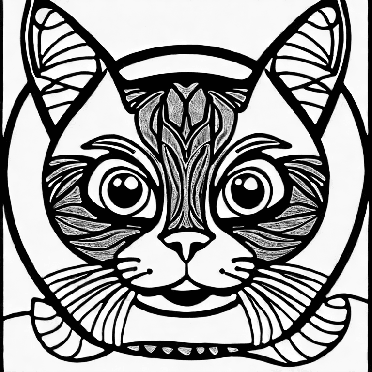 Coloring page of what a cute cat