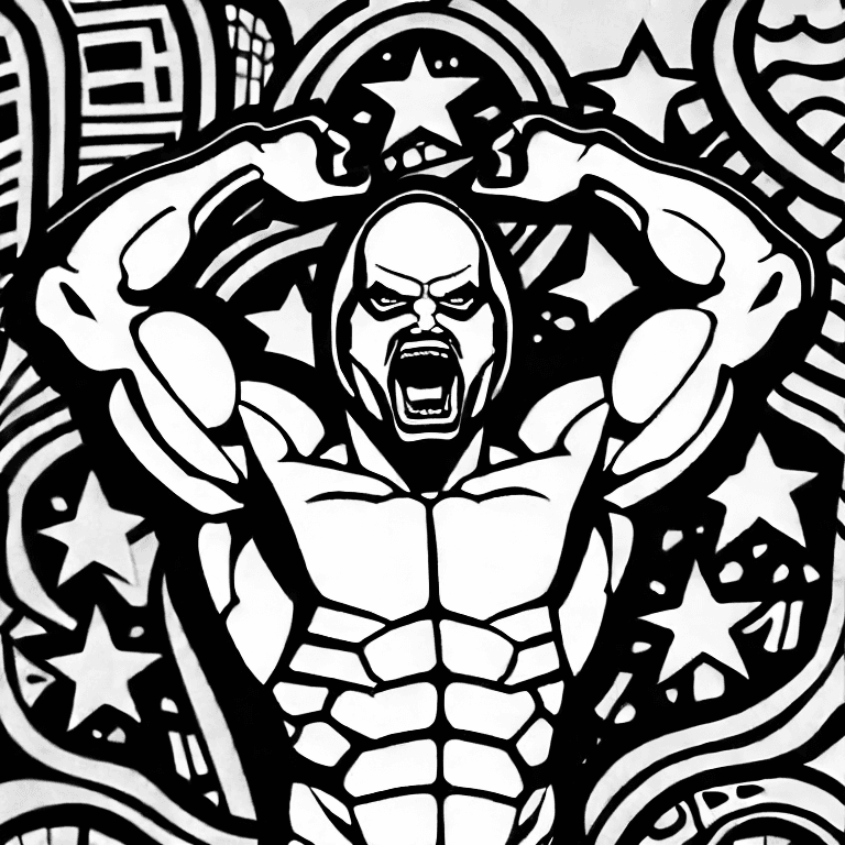 Coloring page of wwe wrestler