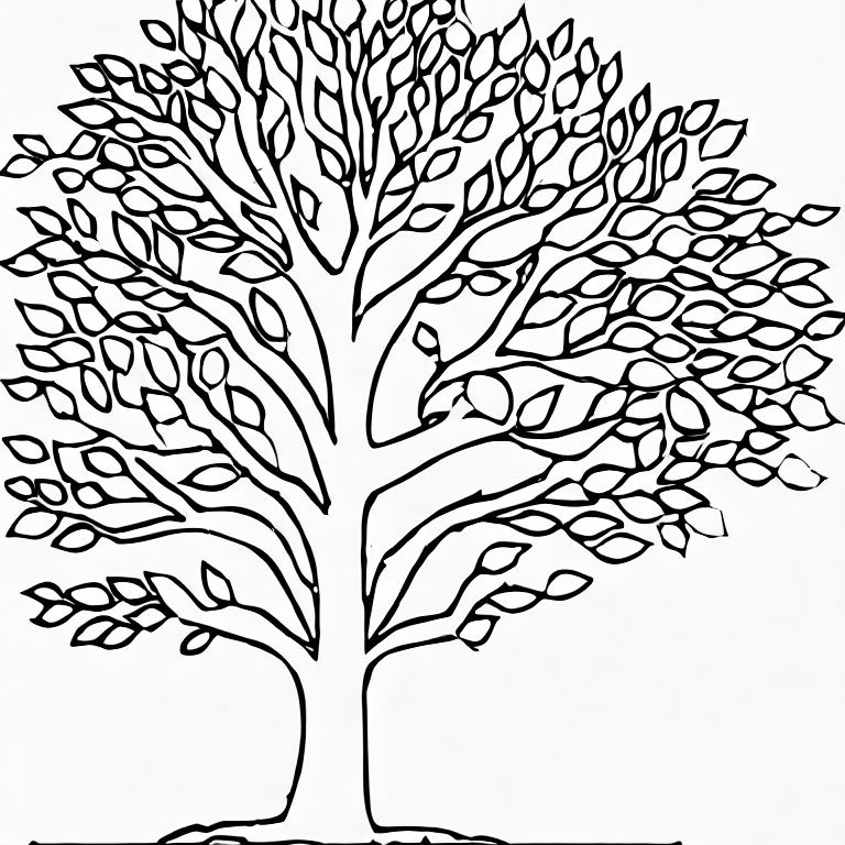 Coloring page of a basic tree
