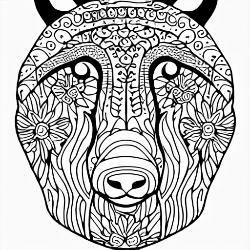 Coloring page of a bear brewer