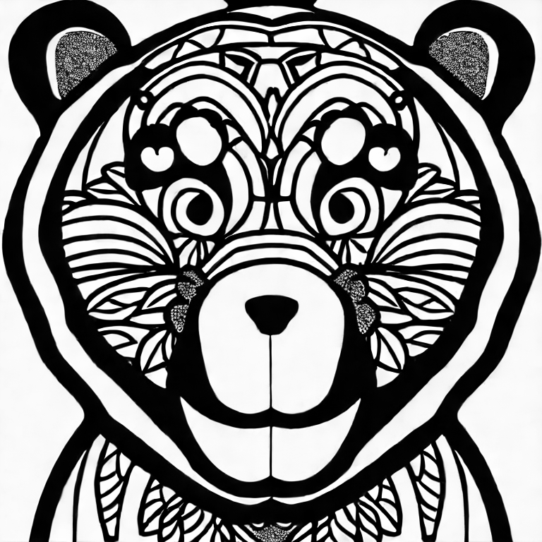 Coloring page of a bear to color