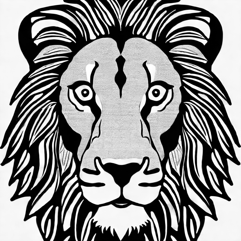 Coloring page of a beautiful lion