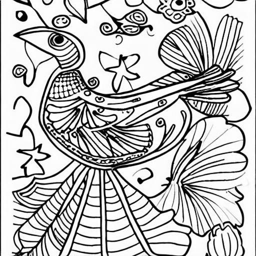 Coloring page of a bird