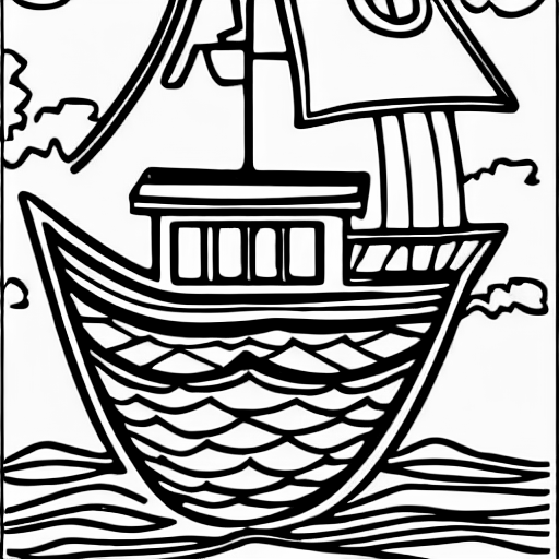 Coloring page of a boat