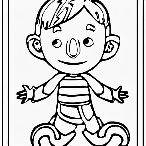 Coloring page of a boy