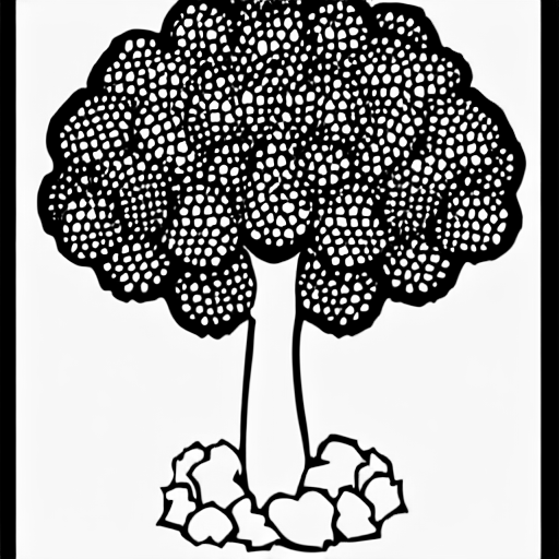 Coloring page of a broccoli