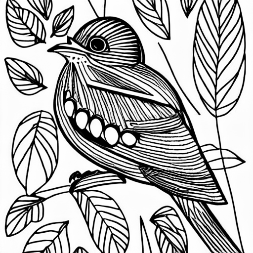 Coloring page of a cartacuba endemic bird