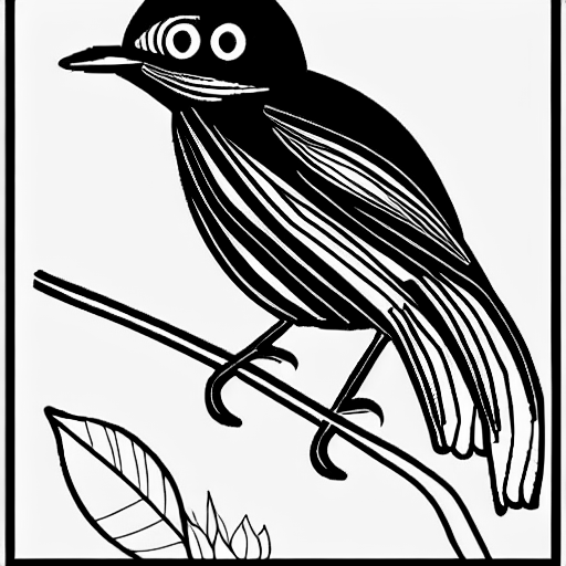 Coloring page of a cartacuba endemic bird