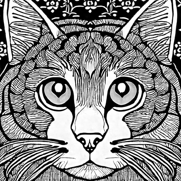 Coloring page of a cat