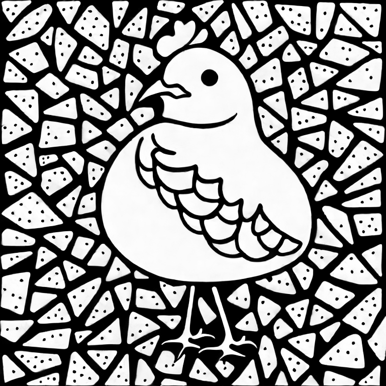 Coloring page of a chicken full body