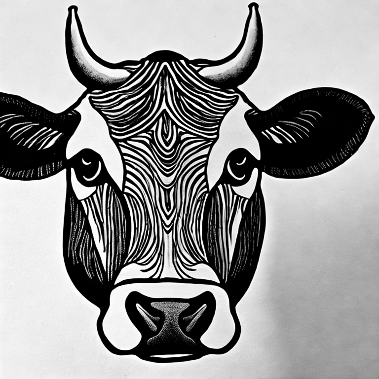 Coloring page of a cow